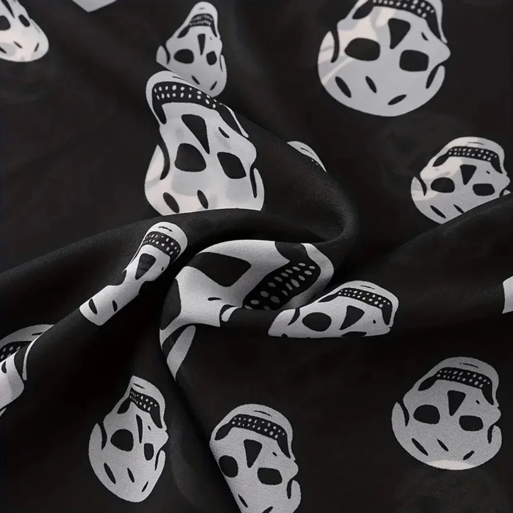 SHEER SKULLS ☠️ | Black & White Skull Print | Scarf (Brand New!) 💕✨ - Picture 4 of 12